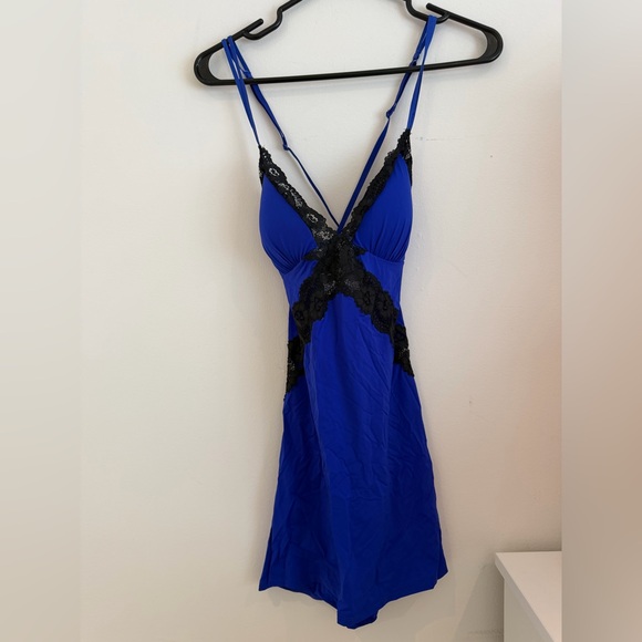 La SENZA Other - La SENZA Royal Blue Chemise with Black Lace